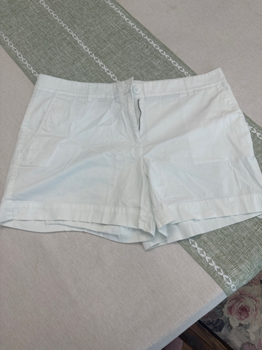 Nautica Women's Light White Cotton Bermuda Shorts